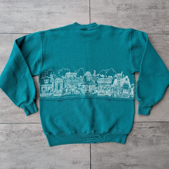 Vintage Crazy shirts Carmel By The Sea Green All over Graphic Sweatshirt Medium - Picture 9 of 15